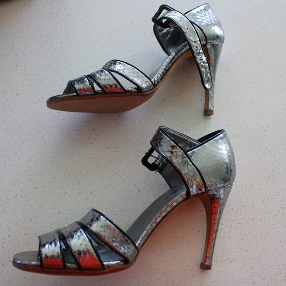 Prada Silver Python Sandals - Picture 2 of 3